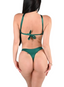 Green bikini set on a white background