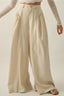 Linen Blend High Waist Pants