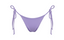 Purple bikini bottom with string ties on a white background