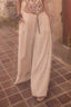 Linen Blend High Waist Pants