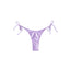Lavender bikini bottom with tie sides on a white background