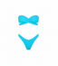  a blue bikini on a white background